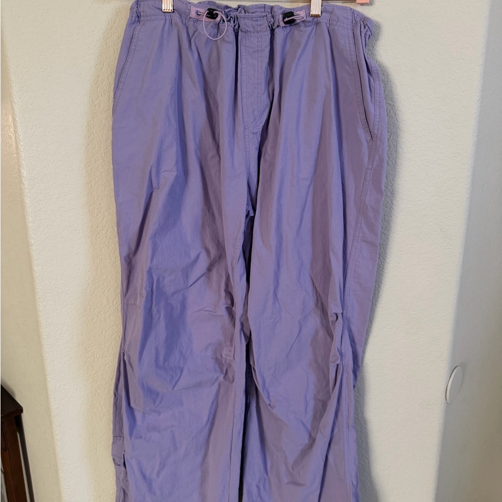 Moonmay Lavender Moonbreaker Cargo Pants Wide Leg XXL - Picture 2 of 3